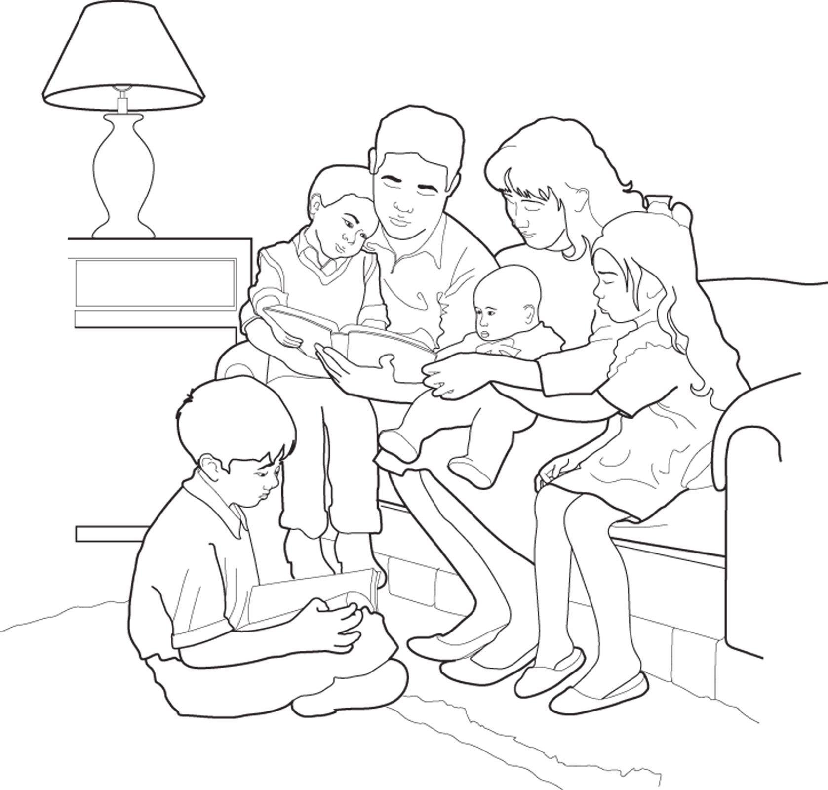Рисунок семьи для раскрашивания