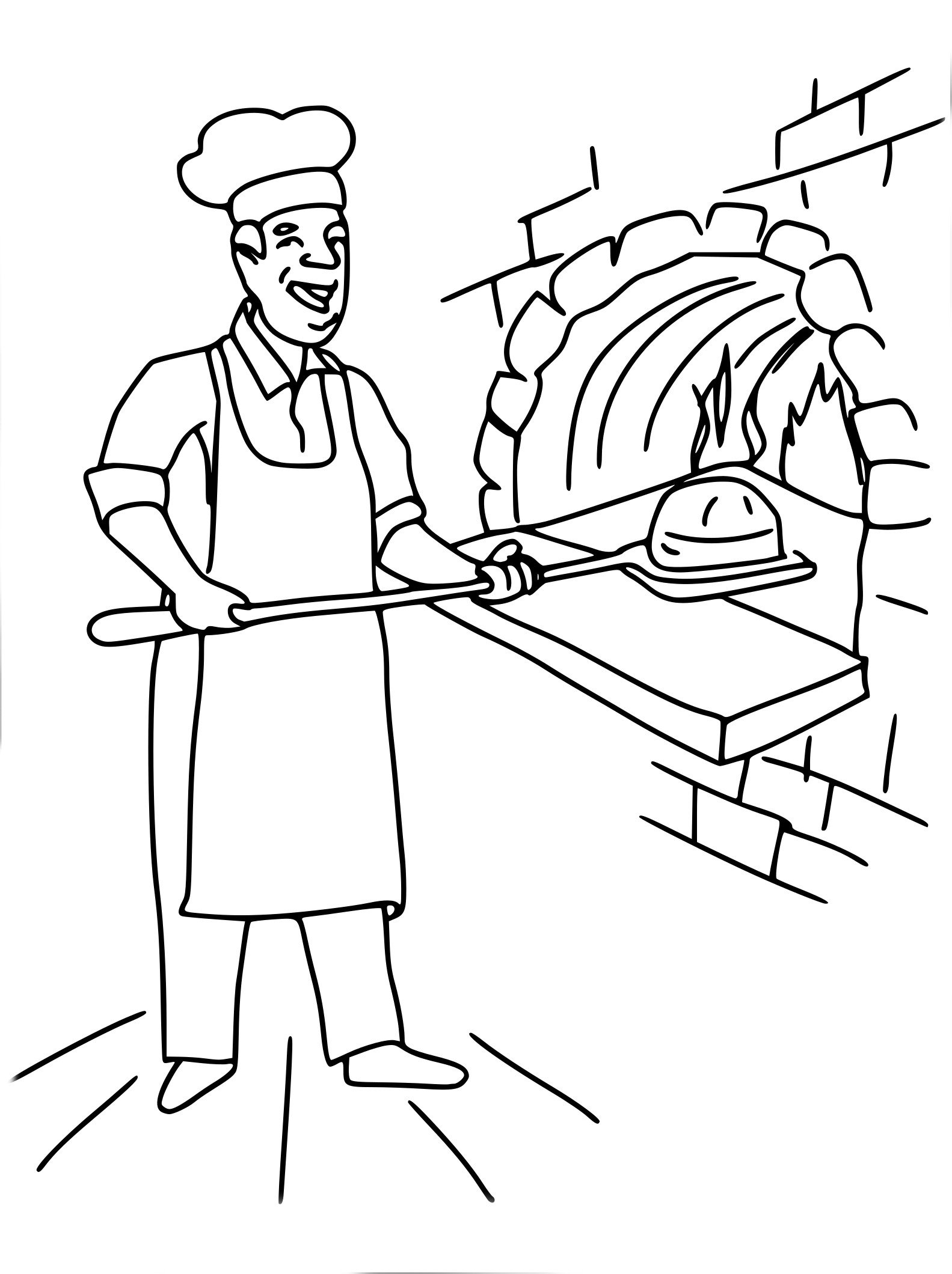 Раскраска профессии пекарь