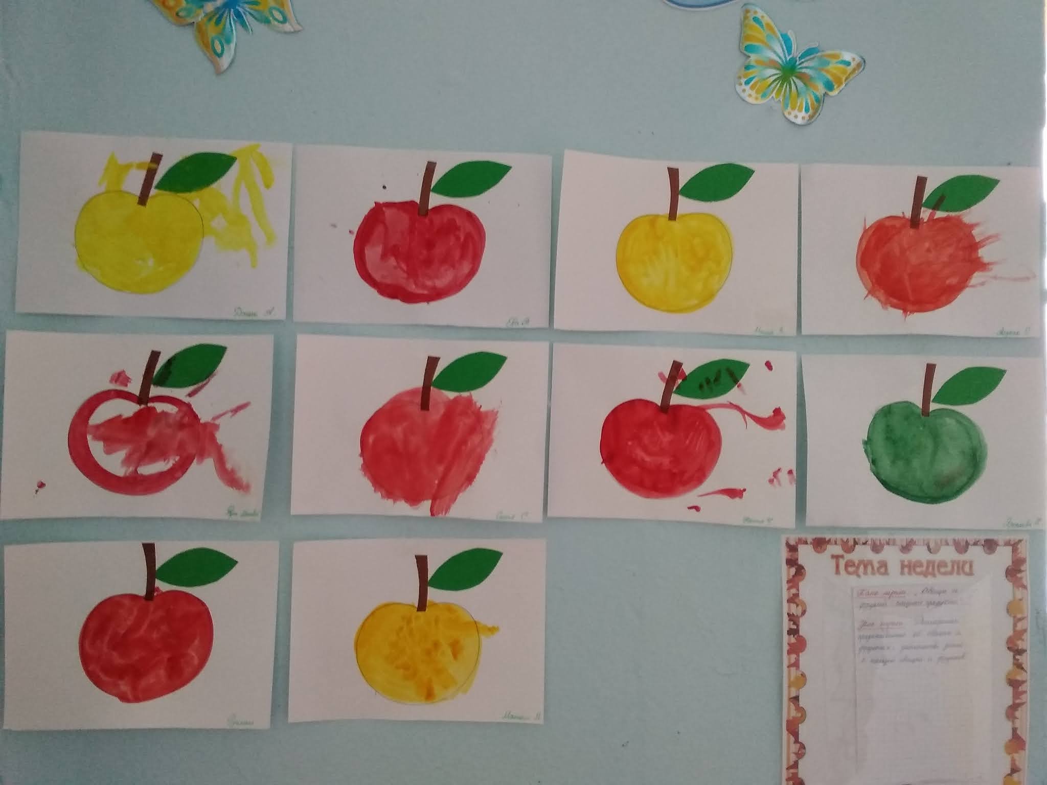 Рисование в младшей группе на тему яблоко