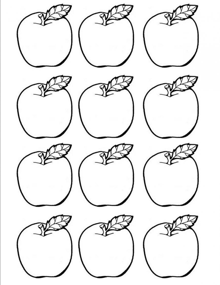 Яблоко раскраска для малышей