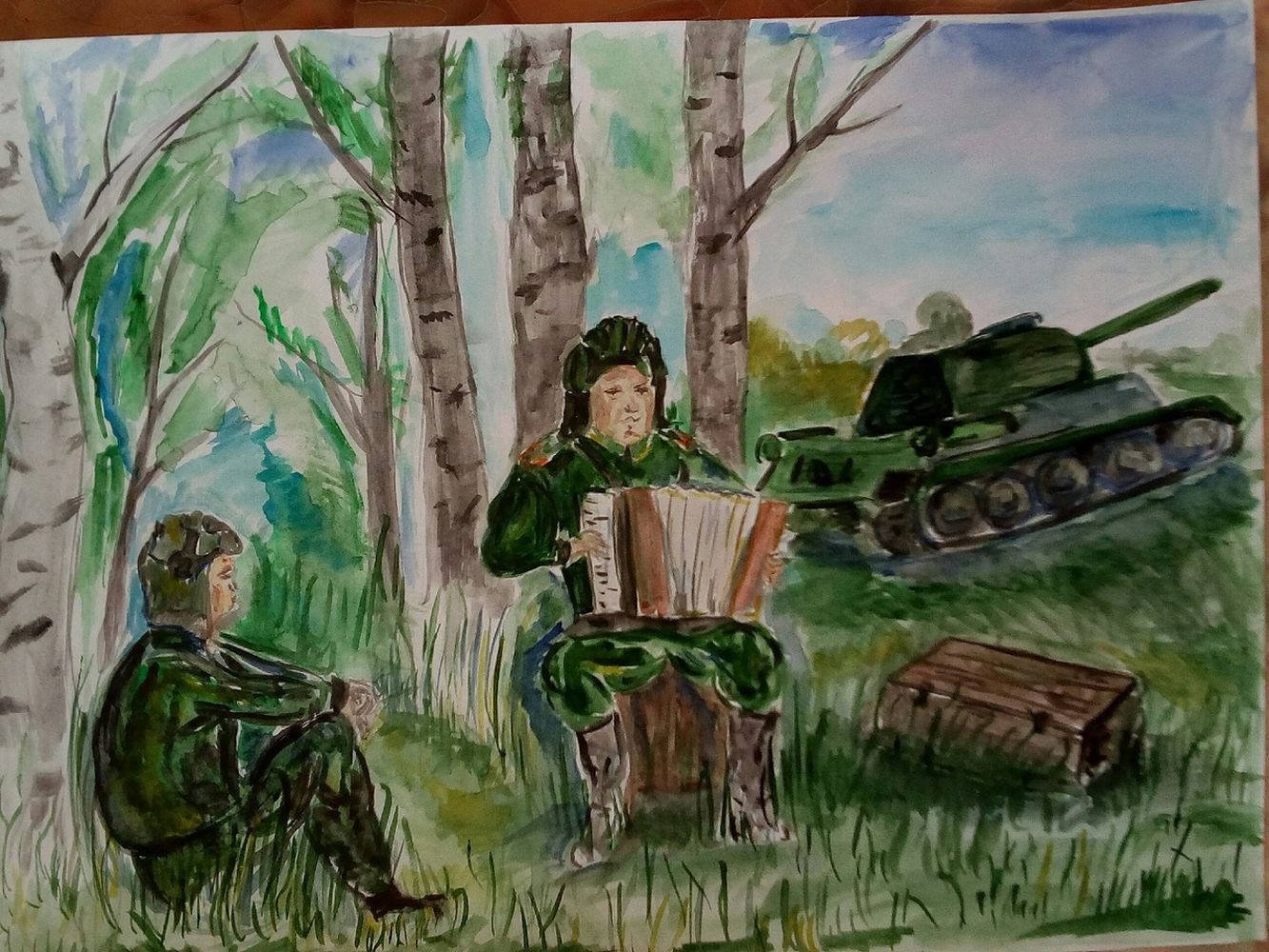 Рисунки о войне для детей начальной школы