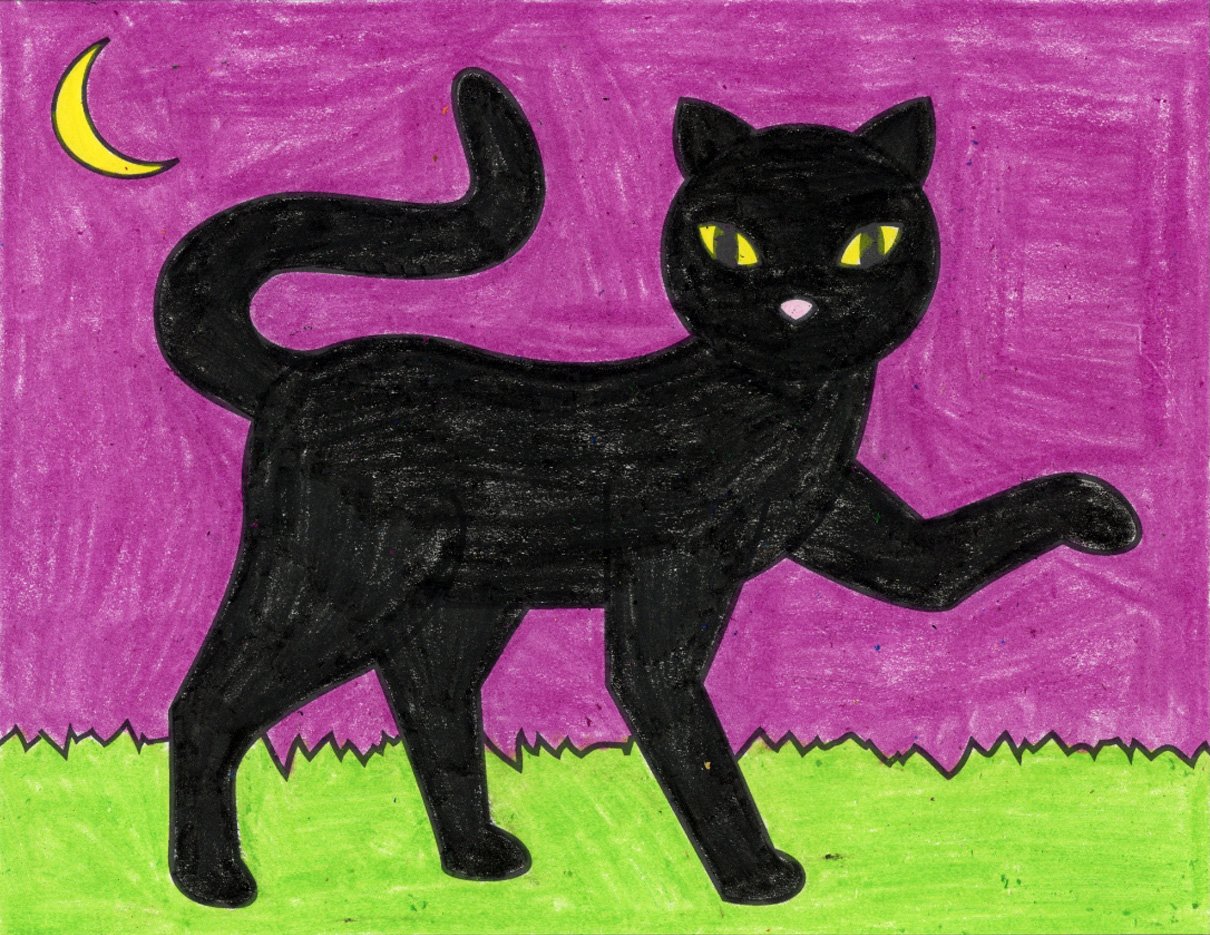Конкурс рисунков черный кот