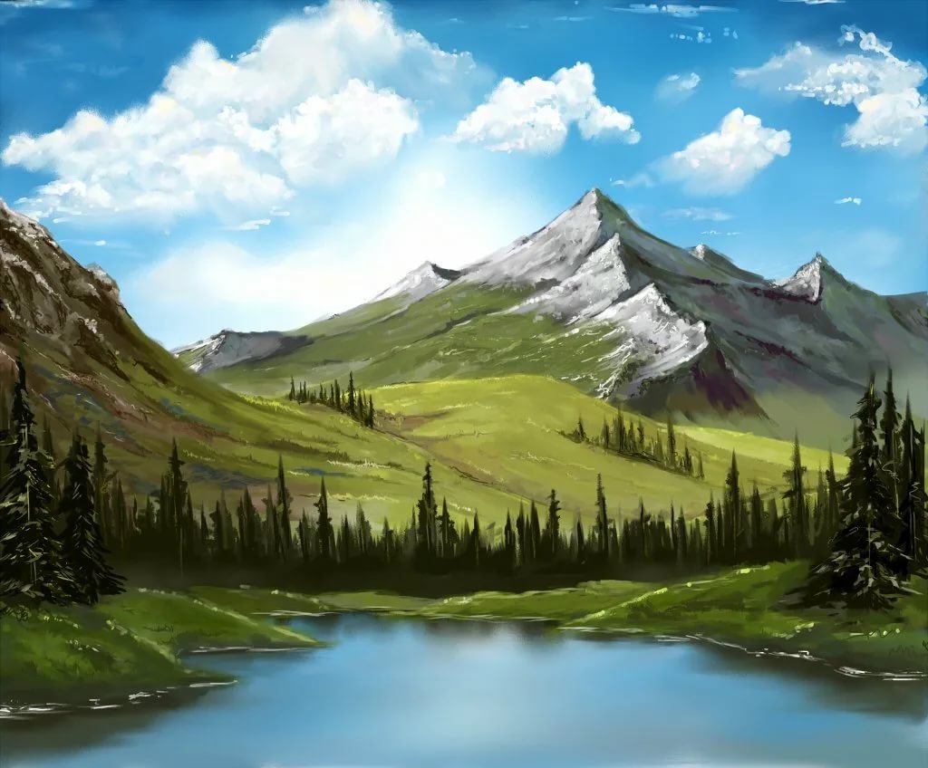 Рисунок красивых гор