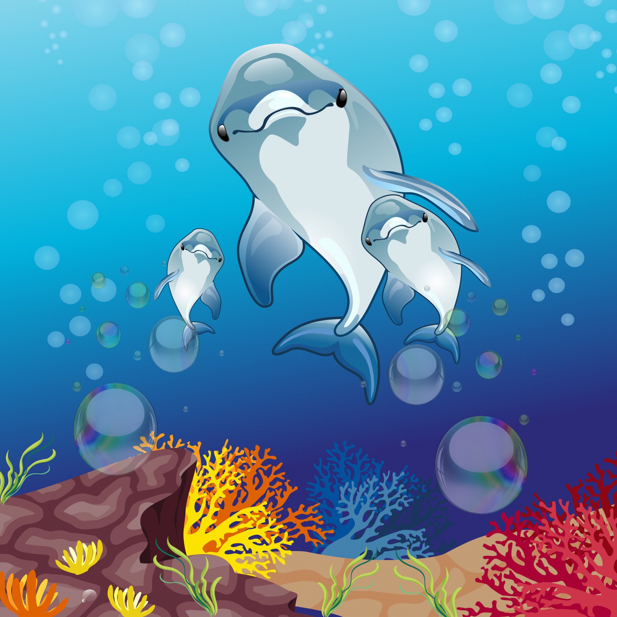 Морские животные для детей Дельфин