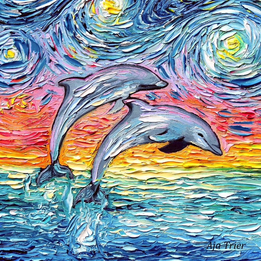 Дельфин в стиле Ван Гога