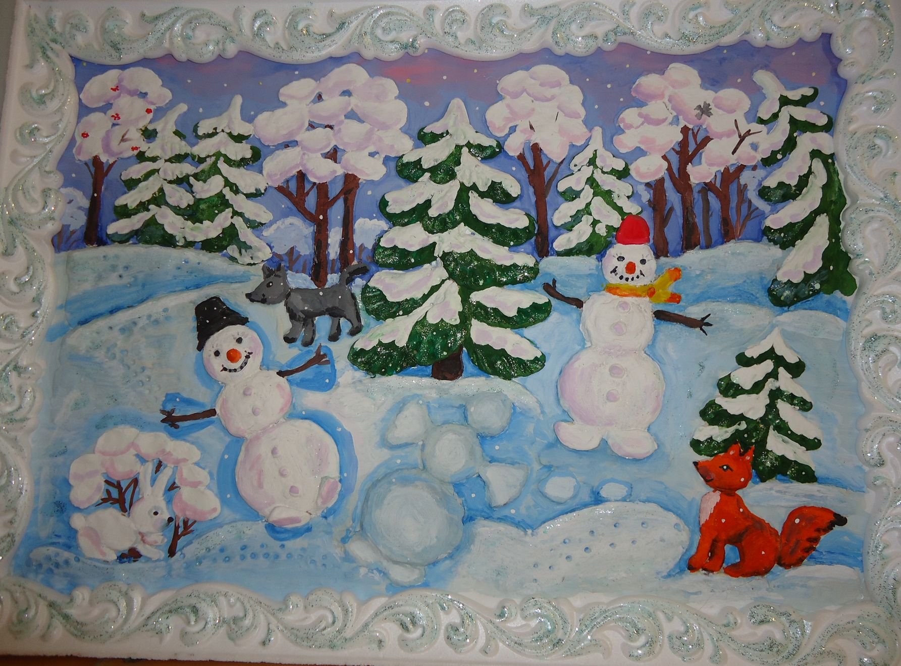Творческие работы детей теме зима