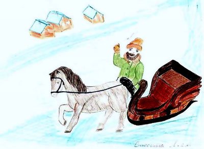 Зима крестьянин торжествуя рисунок детский