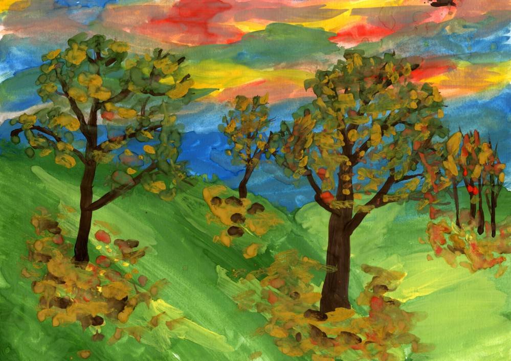 Пейзаж 4 класс. Рисунок на тему осень. Пейзаж для школьников. Золотая осень рисунок. Пейзаж для 5 лет.