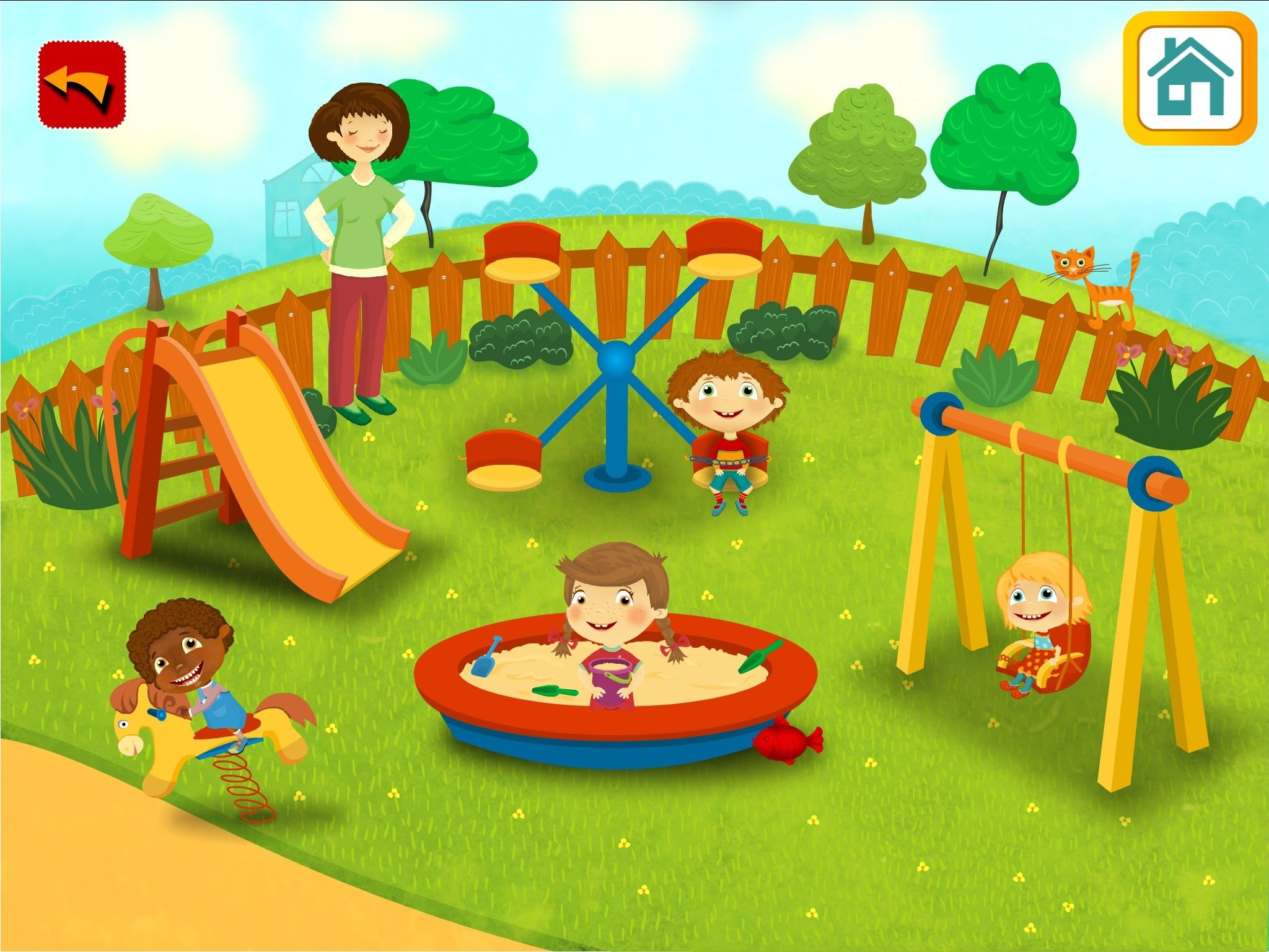 На площадке для игры есть. Детская игровая площадка. Детская площадка для малышей. Игровая площадка в детском саду. Иллюстрация детской площадки.