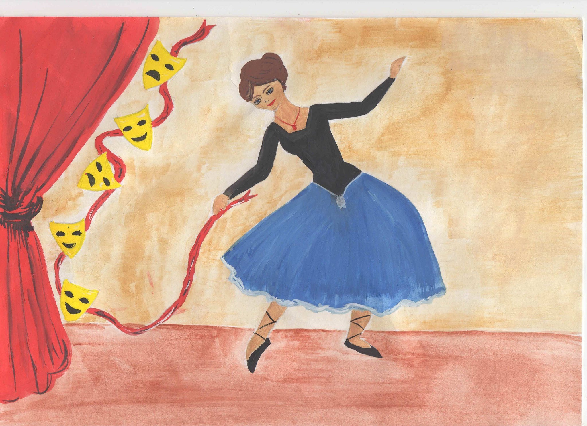 Детский рисунок на тему балет