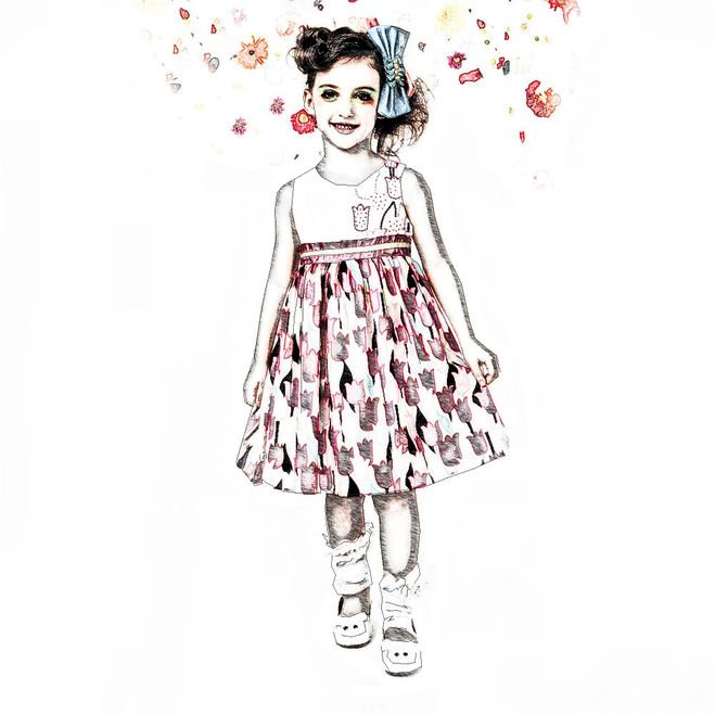 Платье с детским рисунком