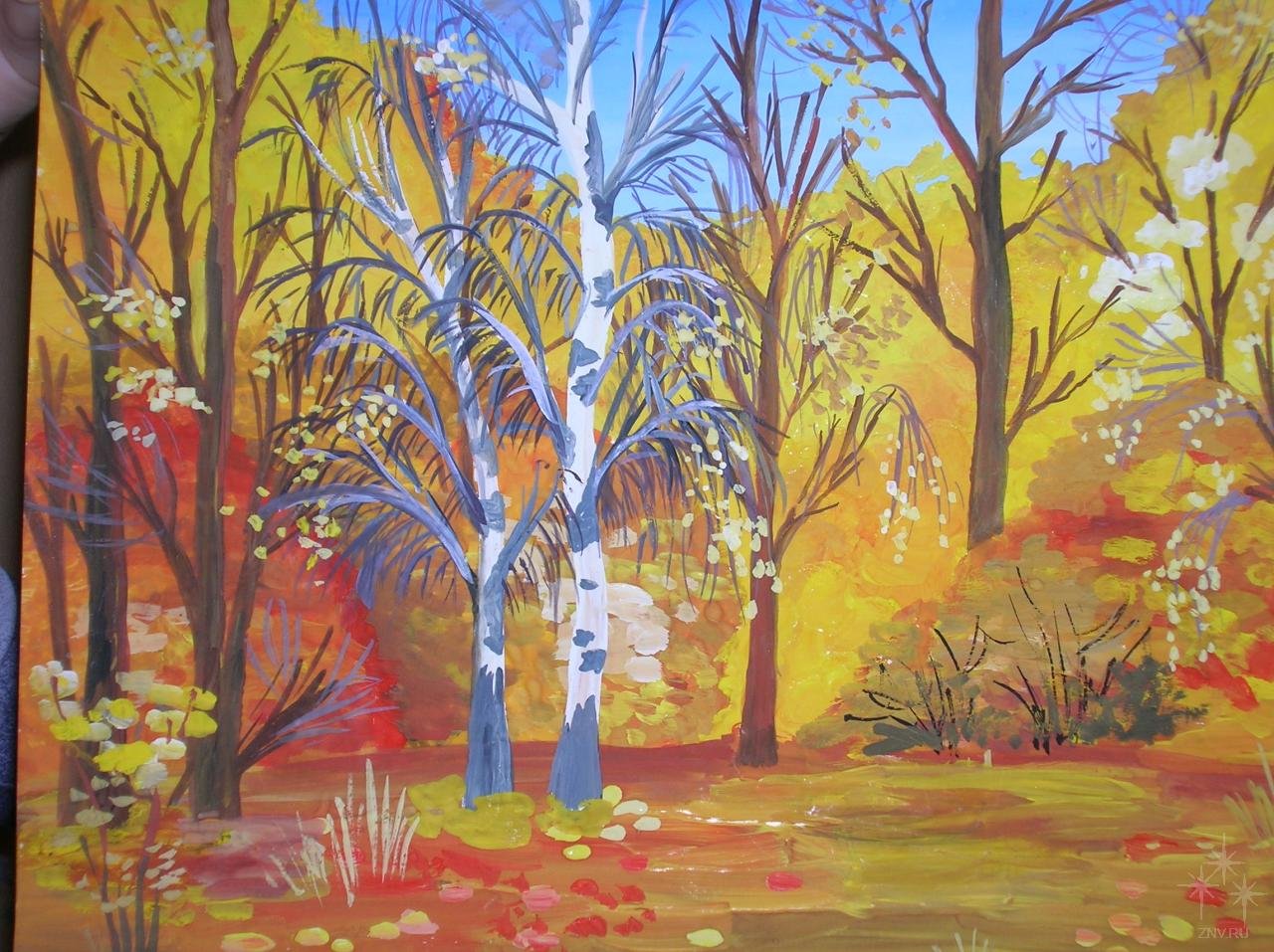 Осенний лес рисунок для детей