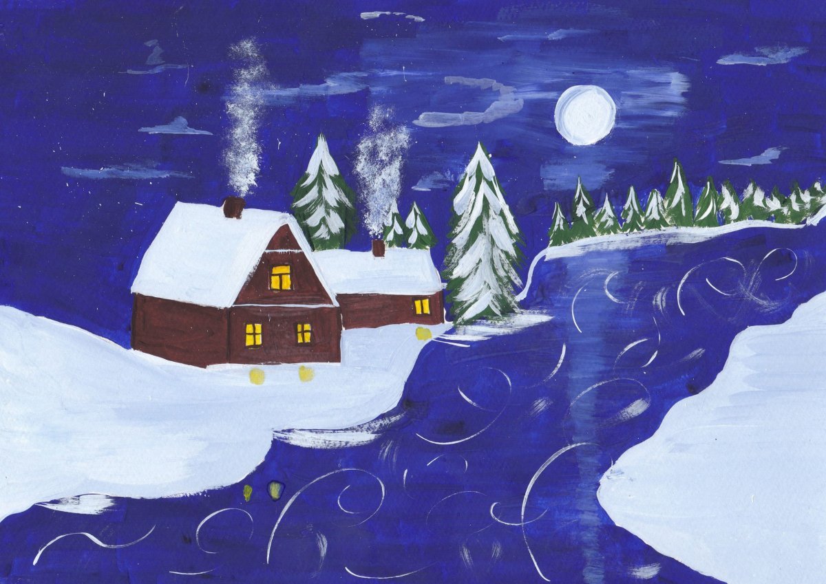 Рисунок зимний вечер 4 класс