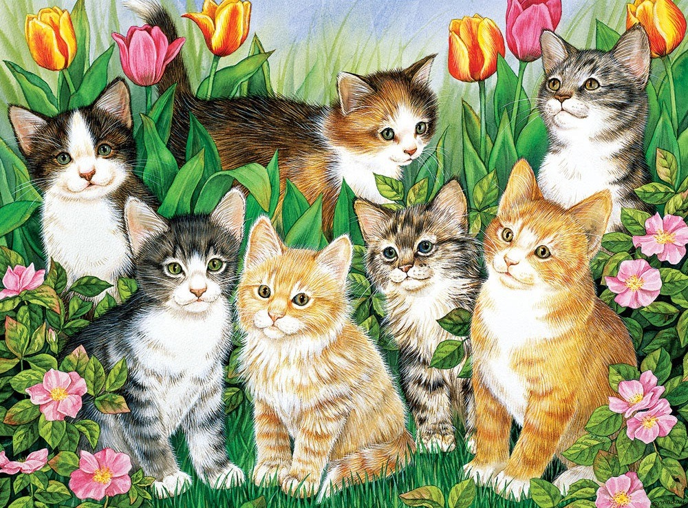 Картинка 8 котята. Джейн Мэдей. Художник Джейн Мэдей. Котят Джейн Мэдей. Картины котята Jane Maday.