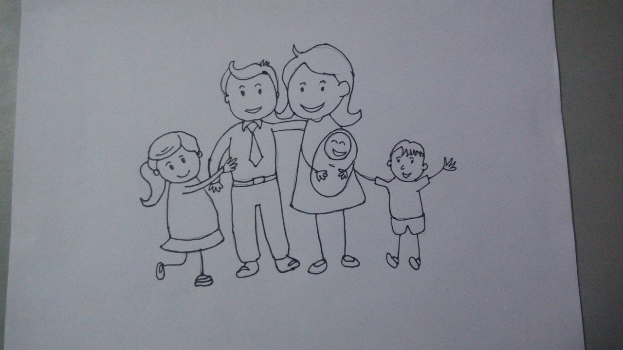 Нарисовать маму папу сестру и брата. Семья рисунок. Семья рисунок карандашом. Рисунок семьи карандашом для срисовки. Рисунок семьи несложный.
