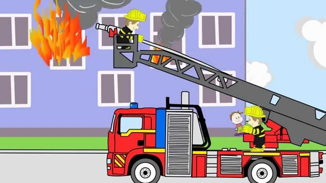 Пожарный тушит огонь картинка для детей