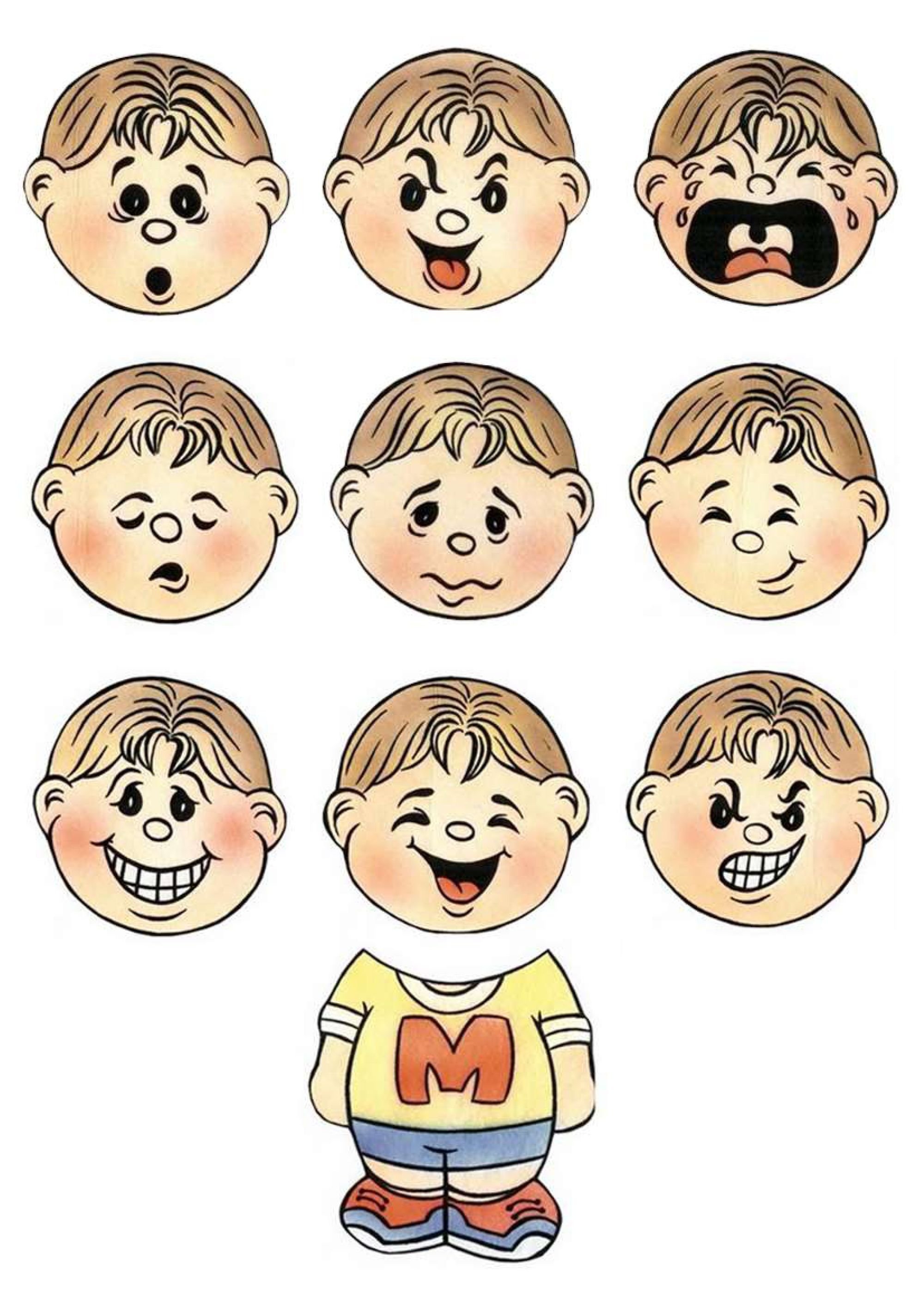 Карточки эмоции для детей