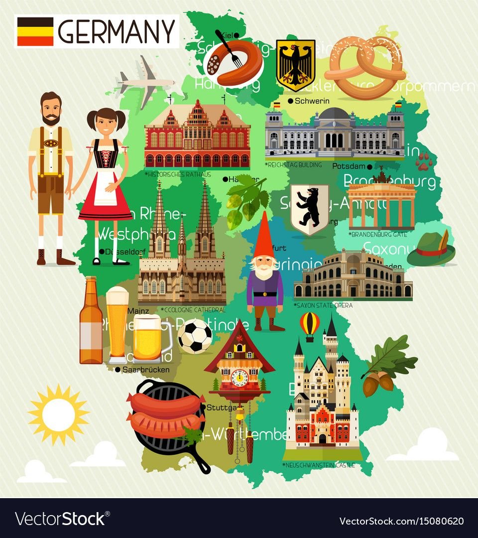 Карта Германии для детей