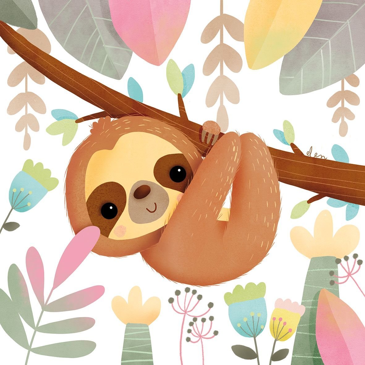 Иллюстрации милые ленивцы