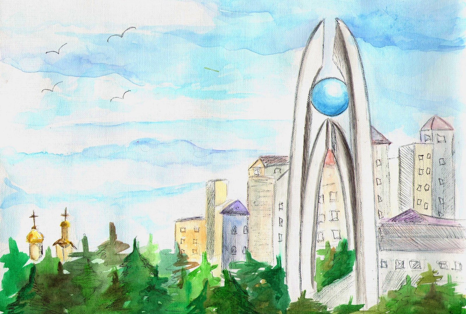 Рисунок города Когалыма