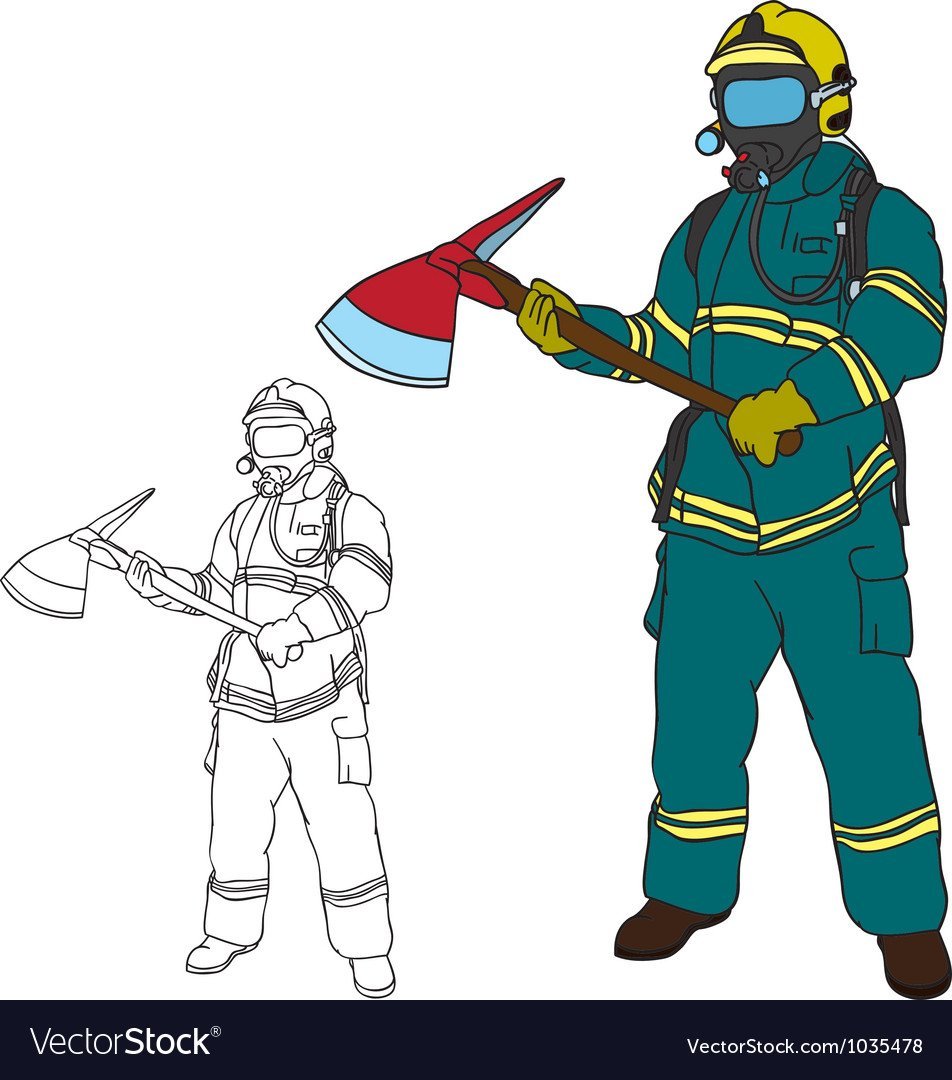 Русский пожарный векторный