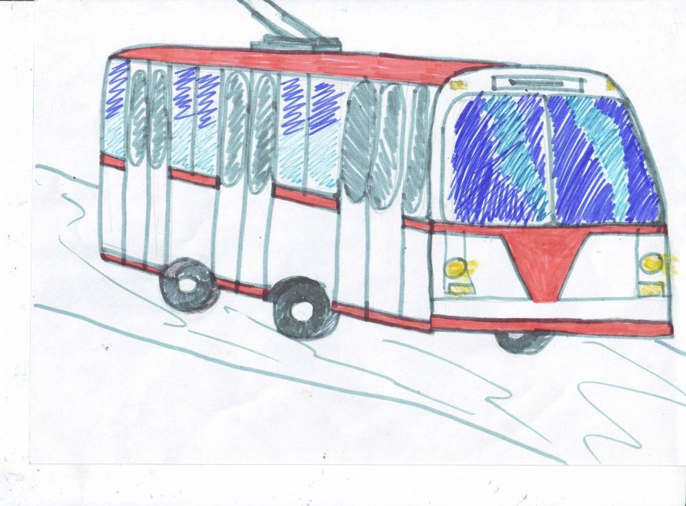 Как нарисовать троллейбус поэтапно - 89 фото