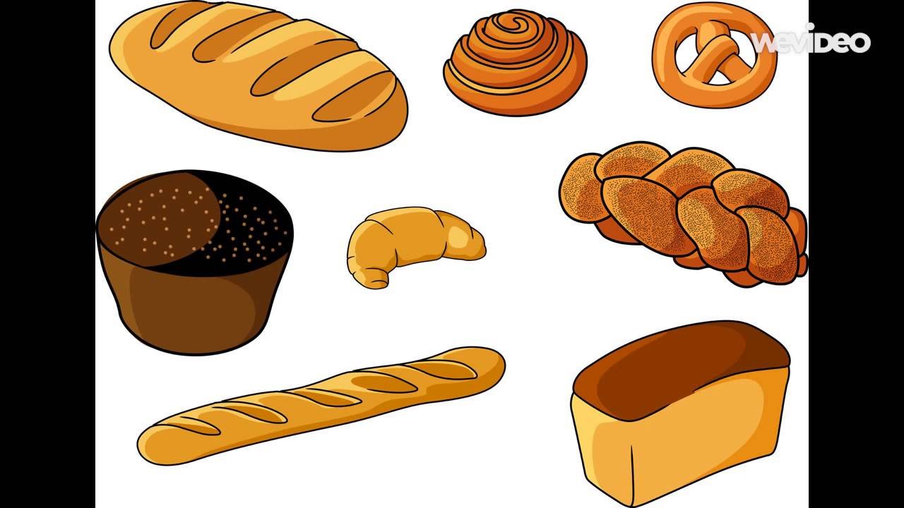 Иллюстрации для детей хлебобулочные изделия булочка