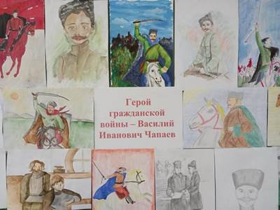 Детский рисунок Чапаева