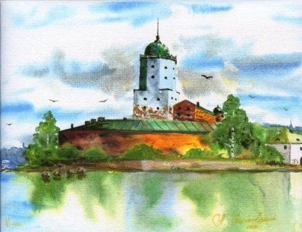 Достопримечательности выборга рисунок