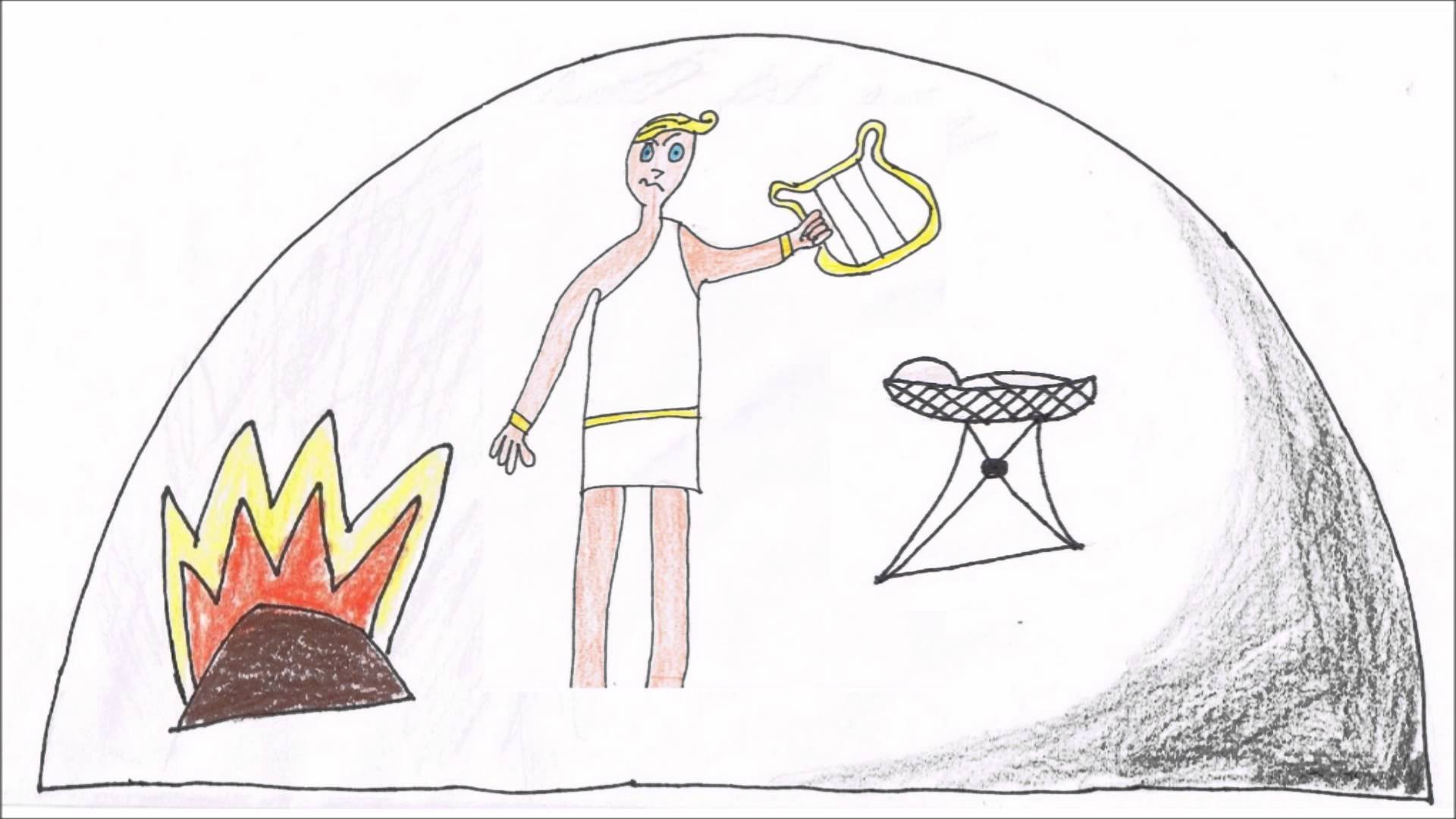 Лёгкий детский рисунок Аполлона