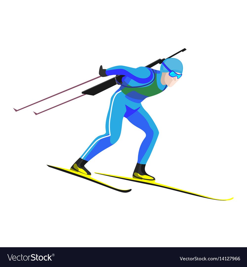 Лыжные гонки на белом фоне