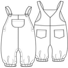 Технический эскиз полукомбинезона детского