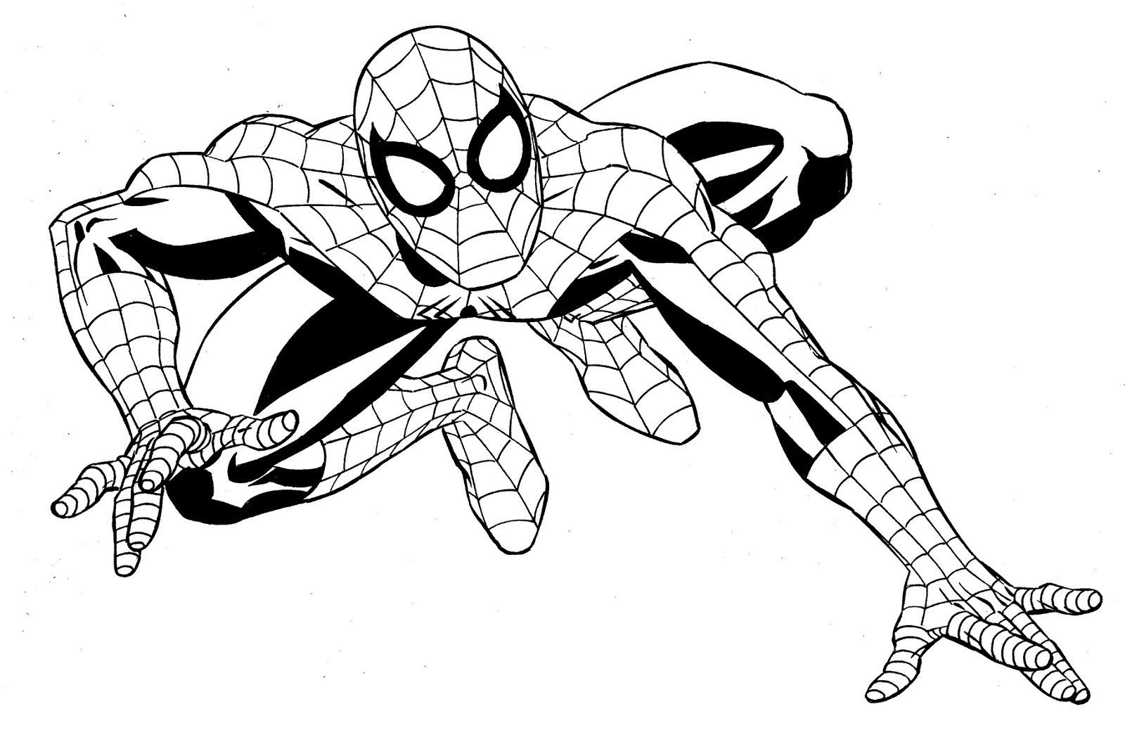 Человек паук с героями Марвел раскраска для детей