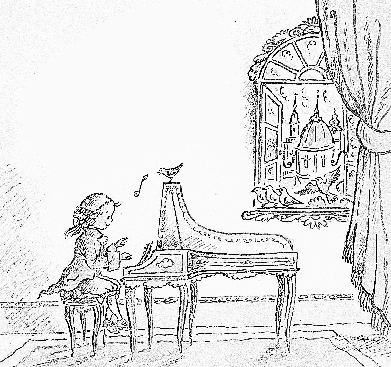 Рисунок к произведению Моцарта