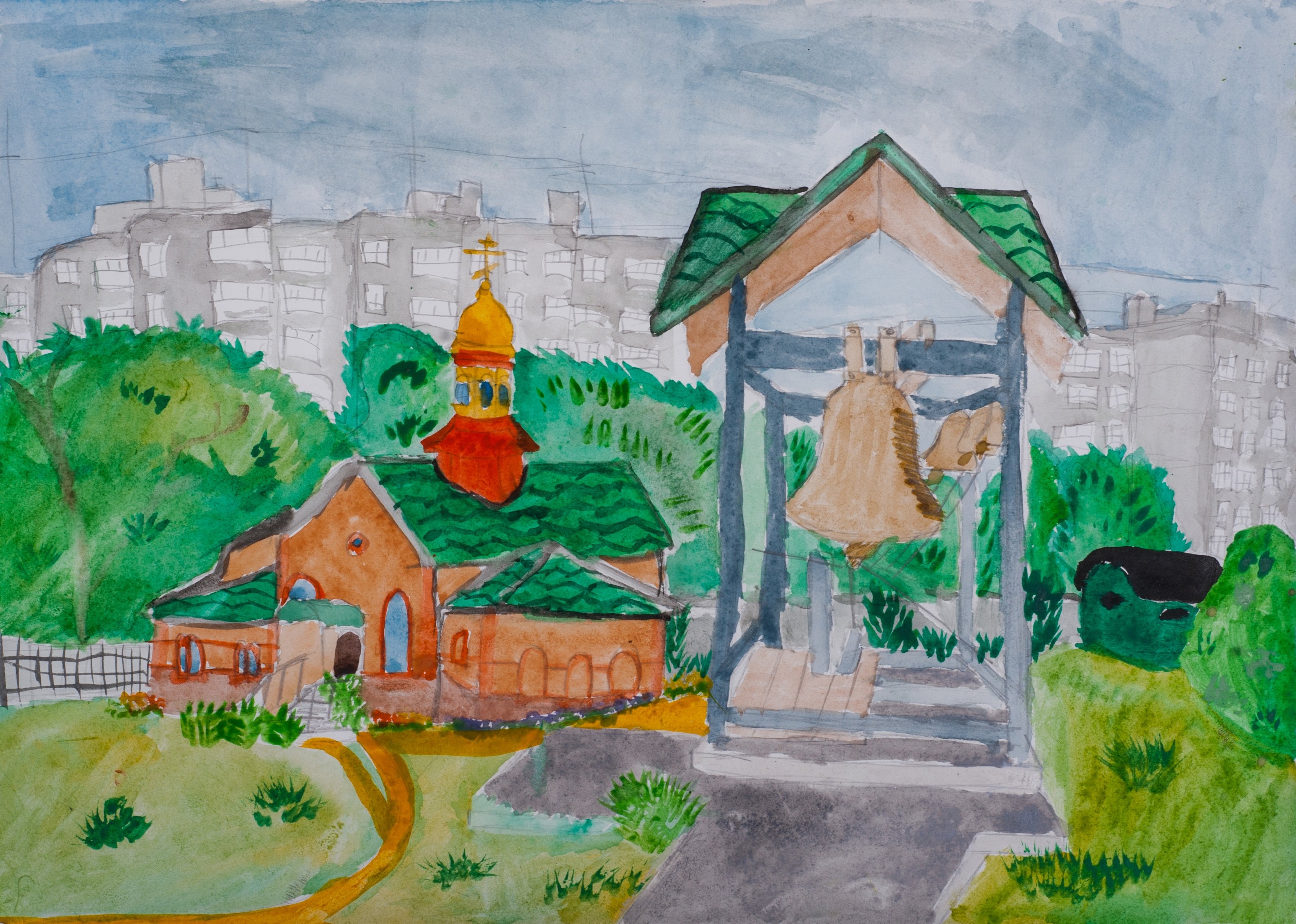 Веры надежды Любови храм Курск рисунок