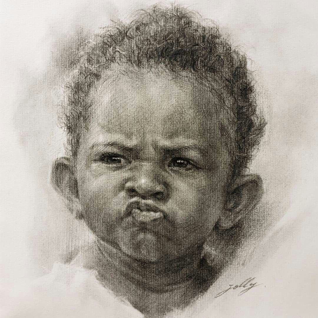 Портрет афроамериканца карандашом