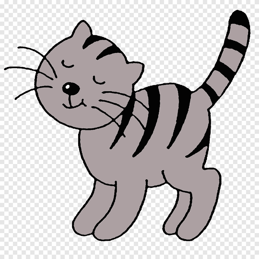 Полосатый кот рисунок