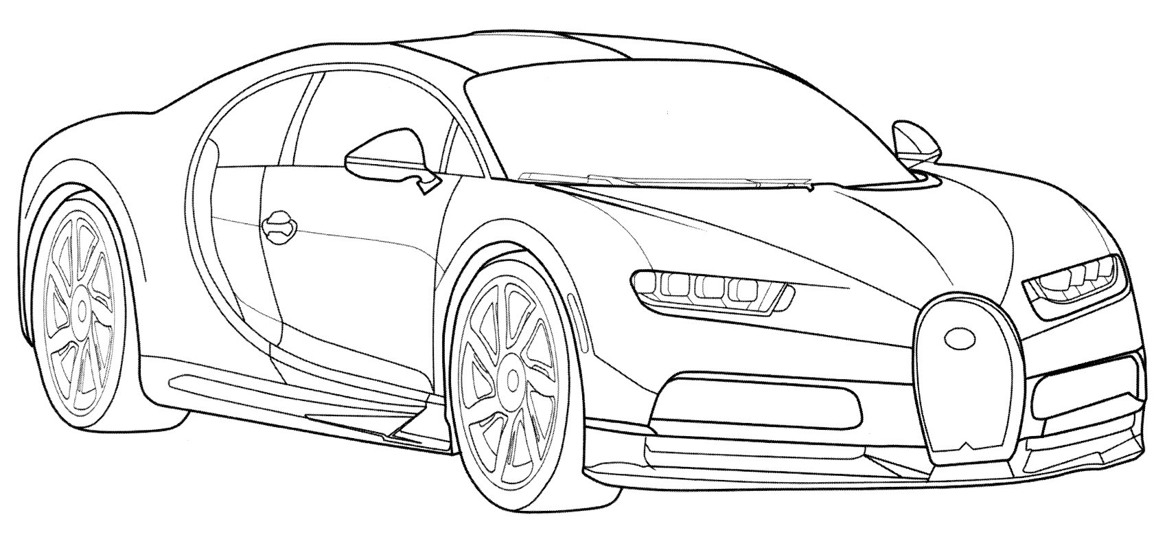 Bugatti chiron coloring pages