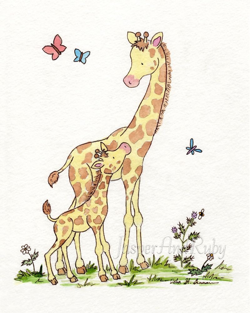 Иллюстрации с жирафиками