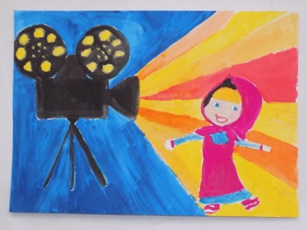 Детский рисунок на тему кино