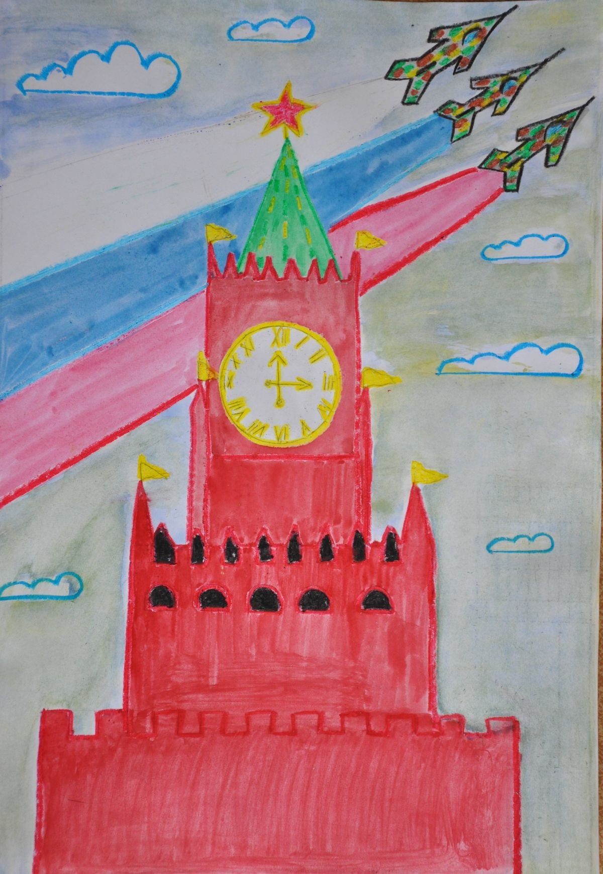 Рисование Спасская башня Кремля старшая