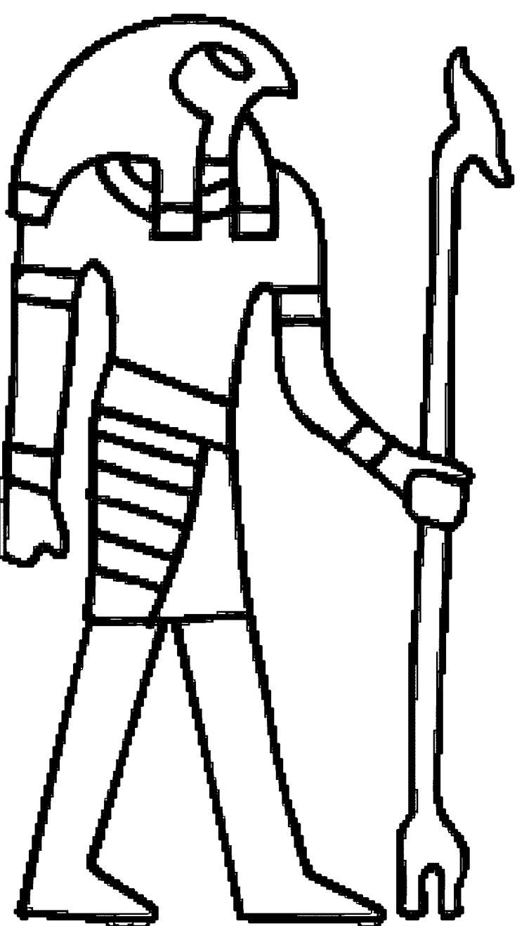 Зарисовка древнего Бога Египта Амон ра