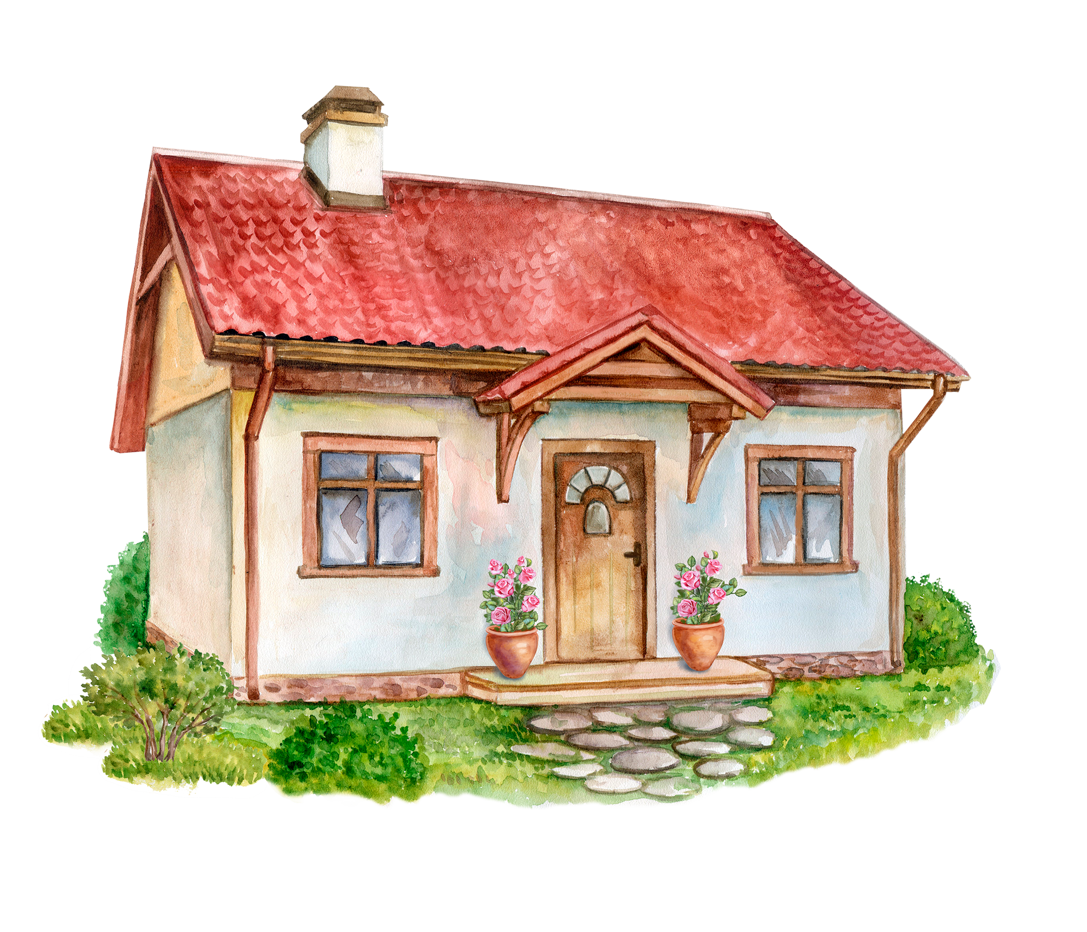 Кусочек дома. Дом мультяшный. Домик одноэтажный нарисованный. Деревенский домик на белом фоне. Одноэтажный домик для детей.