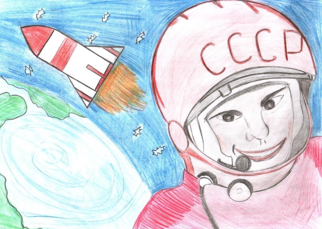 Какой рисунок можно нарисовать на день космонавтики