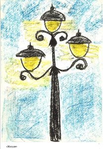 Фонари на улицах рисование для детей