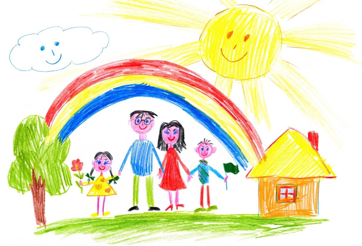 Рисунок детский счастливый дом