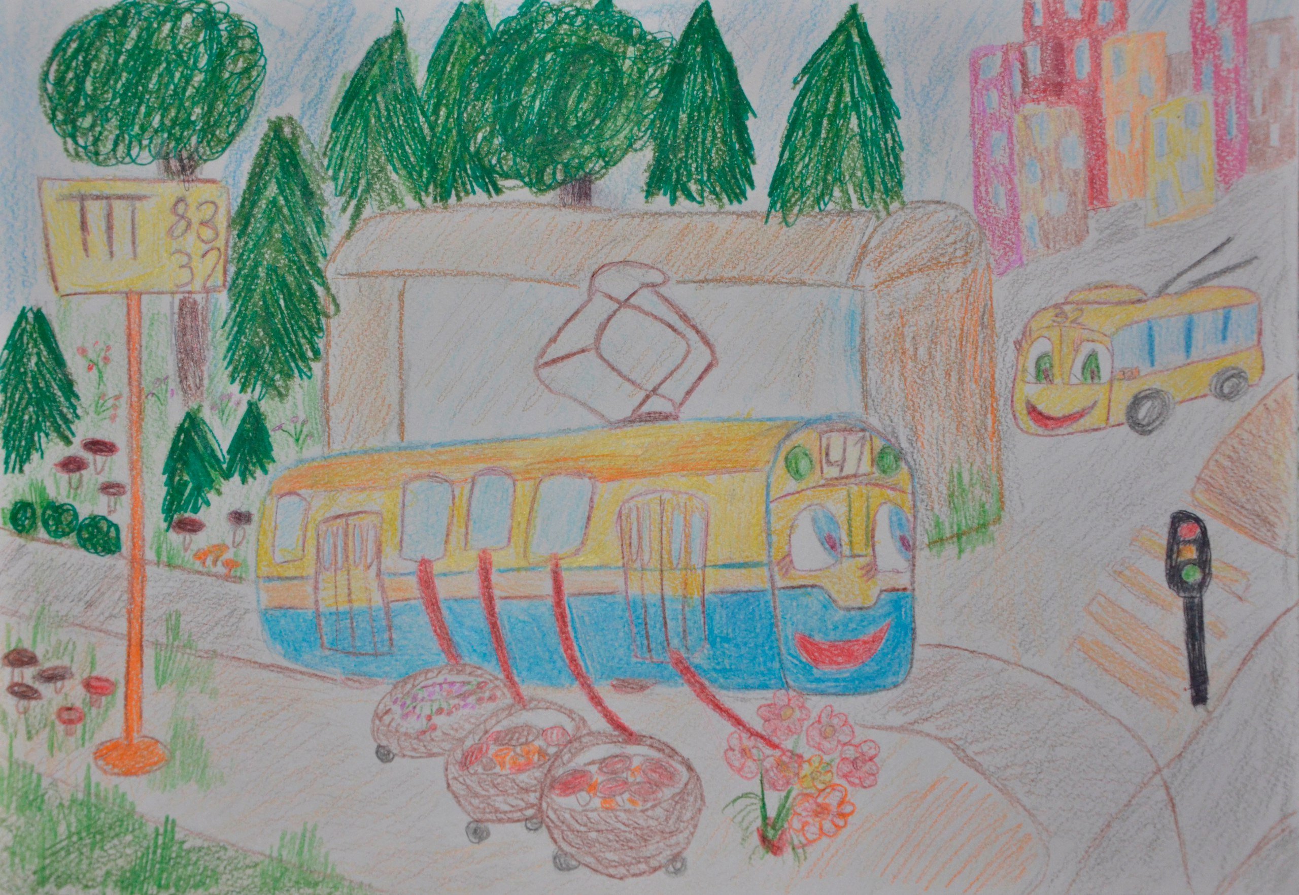 Рисунок трамвая на конкурс