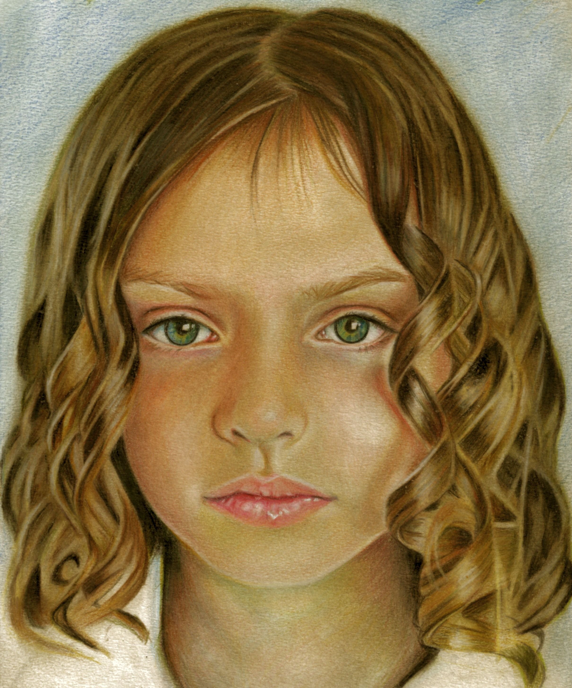 Портрет человека ребенку. Портрет девочки. Портрет девушки цветными карандашами.