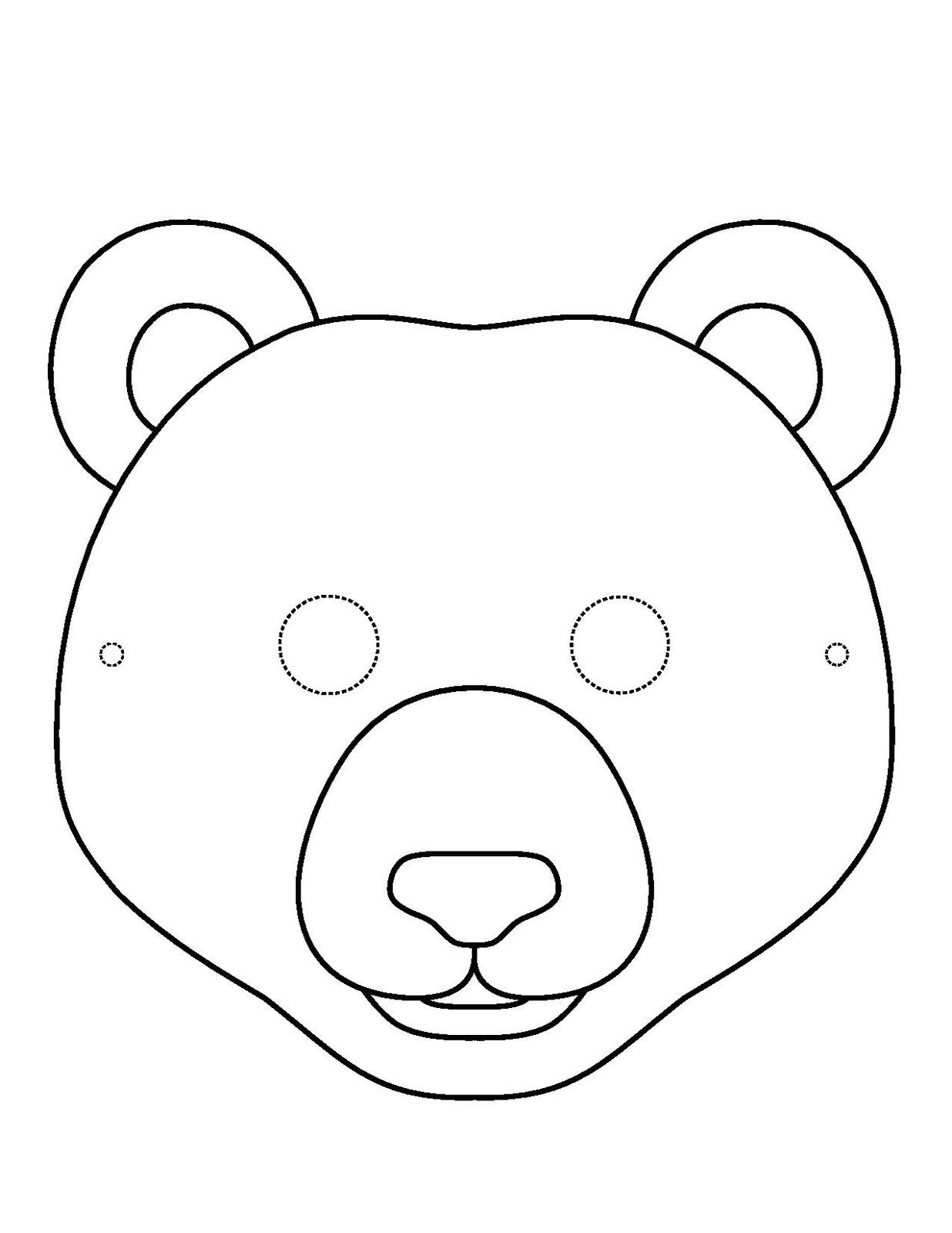 Маска медведя для детей