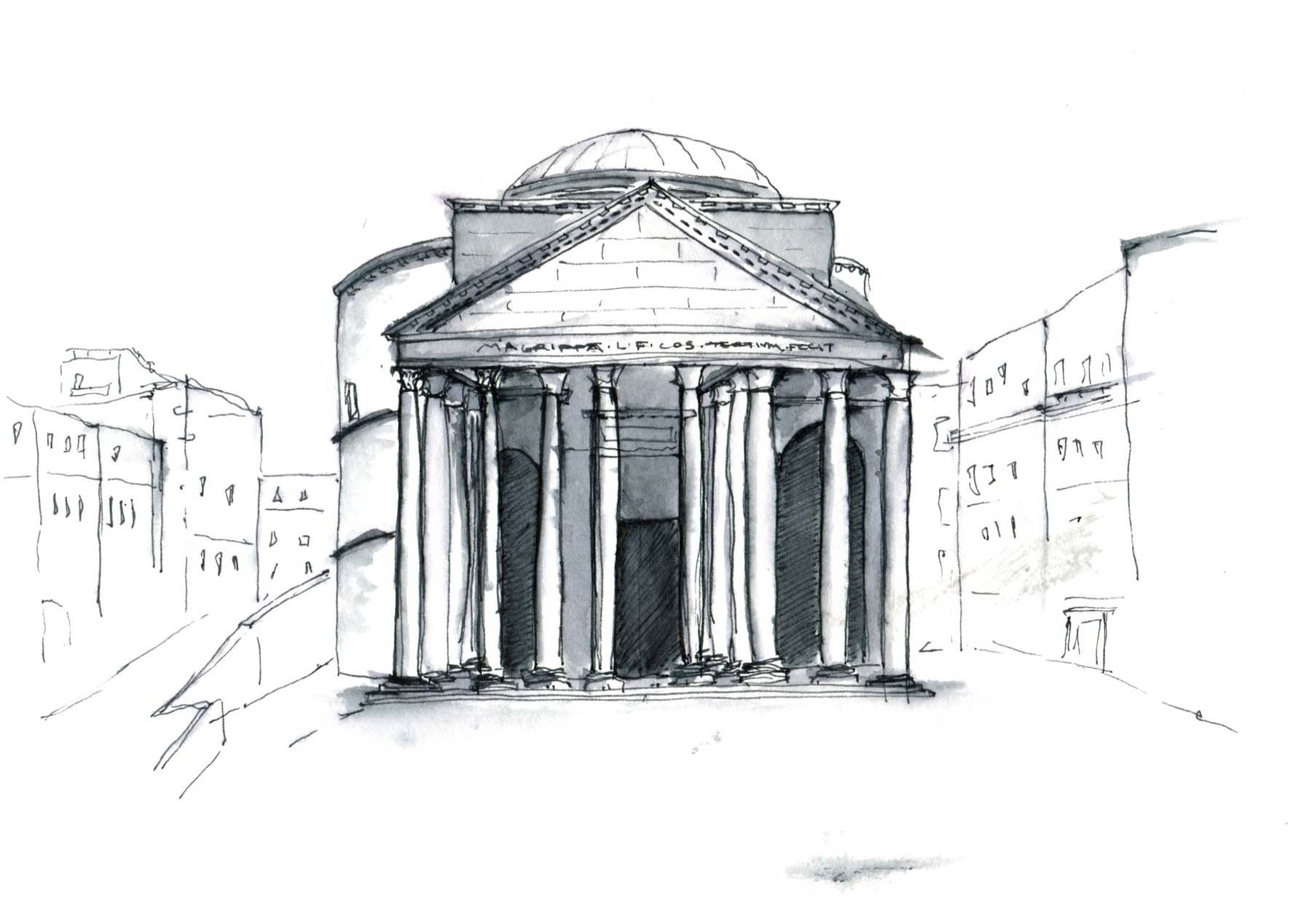 Пантеон Рим карандашом